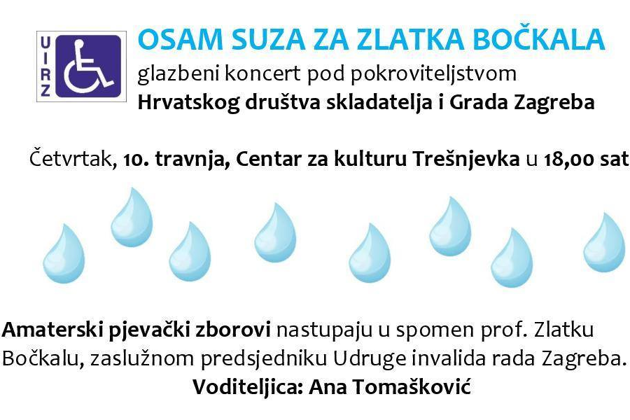 Zagreb - mojzagreb.info, Događanja - Sutra 10. travnja 2025. godine besplatan tradicionalni glazbeni koncert *Osam suza za Zlatka Bočkala*