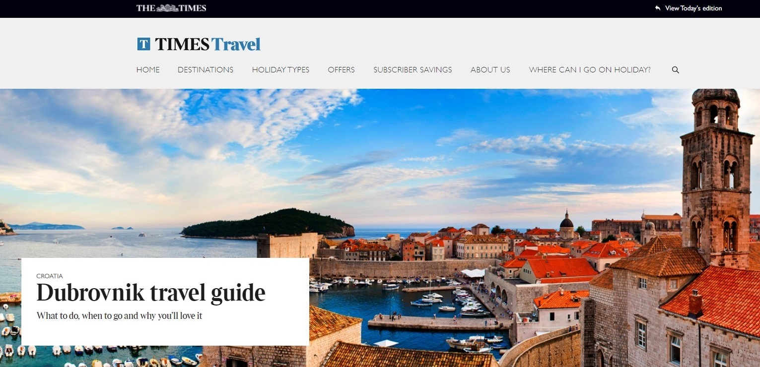 Zagreb - mojzagreb.info, Aktualnosti - Hrvatska i Dubrovnik u britanskom The Timesu
