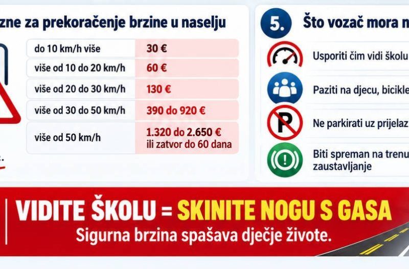 Zagreb - mojzagreb.info, Obrazovanje - Prometna kultura - Koliko se smije brzo voziti uz škole?