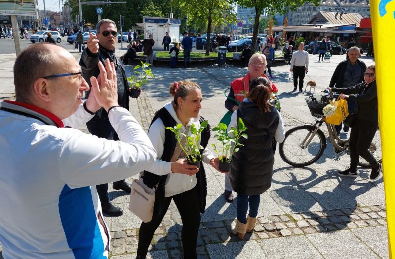 Zagreb - mojzagreb.info - HSLS-a Grada Zagreba - dijelili građanima sadnice paradajza i paprike u povodu Dan planeta Zemlja