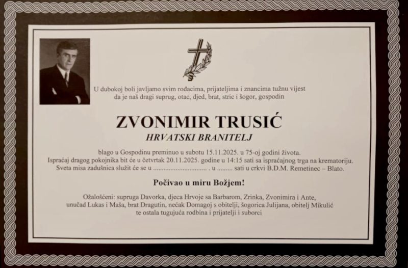 Zagreb - mojzagreb.info - Zvonimir Trusić - In Memoriam hrvatskom domoljubu i ratniku