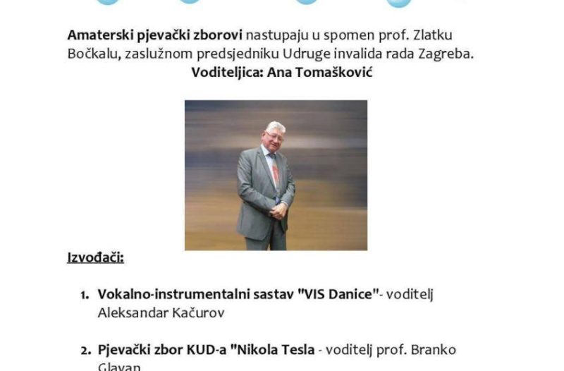 Zagreb - mojzagreb.info, Događanja - Sutra 10. travnja 2025. godine besplatan tradicionalni glazbeni koncert *Osam suza za Zlatka Bočkala*