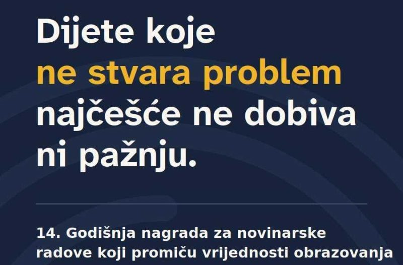 Zagreb - mojzagreb.info, Oglasi i natjecaji - Prijavi novinarski rad za 14. Godišnju nagradu za novinarske radove koji promiču vrijednosti obrazovanja